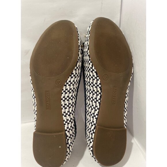 TALBOTS OLYMPIA Womens OPEN-WEAVE BALLET FLATS - BI-COLOR bow texture size 7.5 - Picture 5 of 7